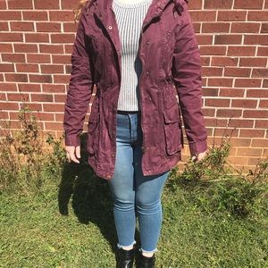 Plum smart parka jacket